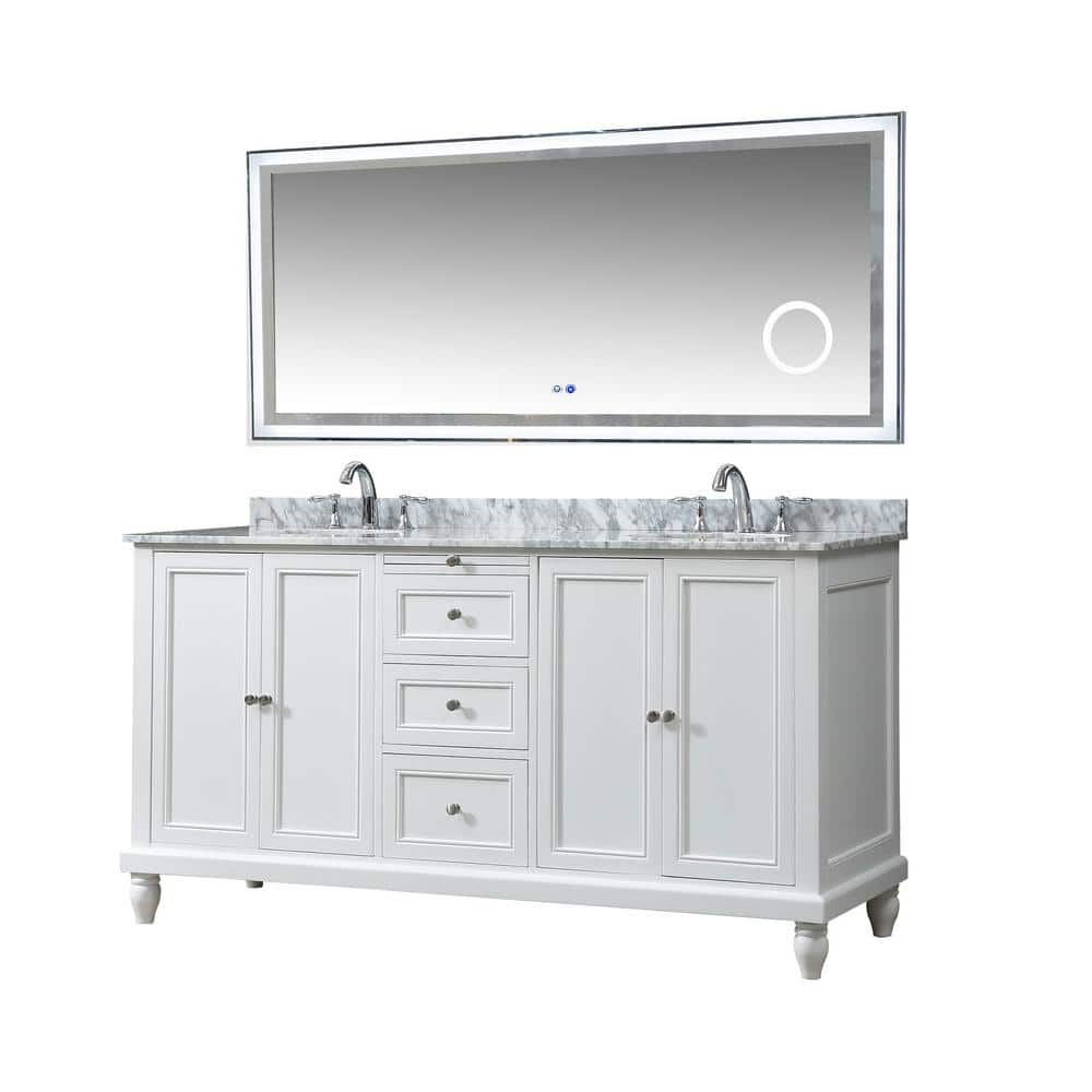 Direct vanity sink 70 in. W x 23 in. D x 36 in. H Double Sink