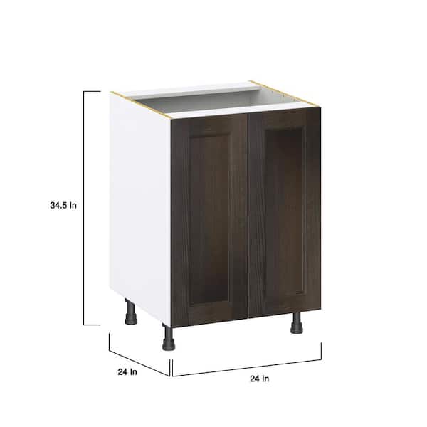 J COLLECTION Lincoln Chestnut Solid Wood  Assembled Full Height Doors Base Kitchen Cabinet (36 in. W x 34.5 in. H x 24 in. D)