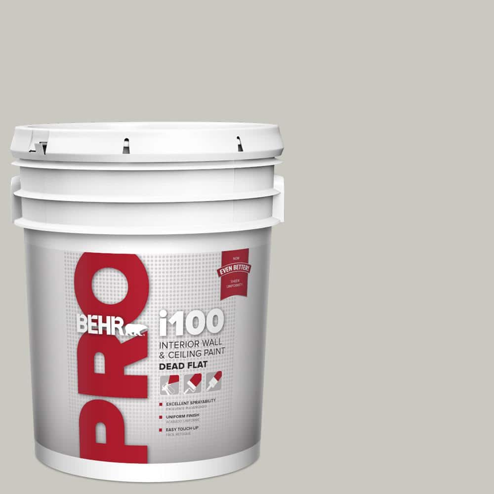 BEHR PRO 5 Gal. #PPU24-12 Whitewash Oak Dead Flat Interior Paint ...