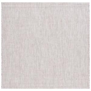 Courtyard Ivory/Gray 7 ft. x 7 ft. Woven Geometric Indoor/Outdoor Square Area Rug