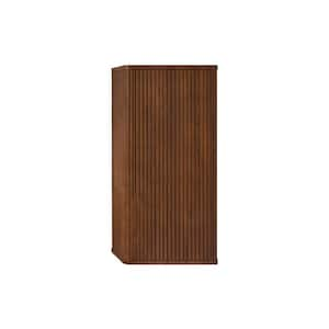 14.17 in. W x 11.41 in. D x 29.52 in. H Bathroom Storage Wall Cabinet in Walnut