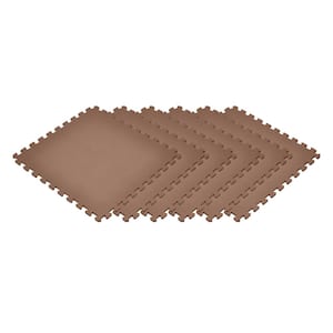 Brown 24 in. x 24 in. EVA Foam Non-Toxic Solid Color Interlocking Tiles (72 sq. ft. - 18 tiles)