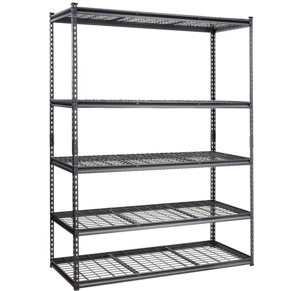 5 Tiers Metal Adjustable Household Shelving Unit, Garage Wire Rack in Black (60 in. W x 78 in. H x 24 in. D) price history on PriceWatchPro