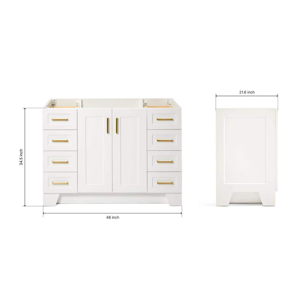 Taylor 48'' White Hardwood Single Bathroom Vanity