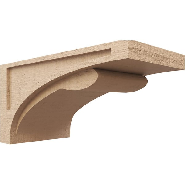 Ekena Millwork 12-in. x 24-in. x 12-in. Series 3 Wide Viola Rough Cedar Woodgrain Timberthane Polyurethane Corbel, Primed Tan