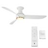 Corona 52 in. Integrated LED Indoor and Outdoor 3-Blade Smart Flush Mount  Satin Brass White Ceiling Fan 3000K and Remote