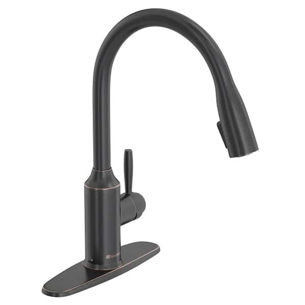 Glacier Bay Invee Single-Handle Pull-Down Sprayer Kitchen Faucet with Optional Deck Plate in Oil Rubbed Bronze