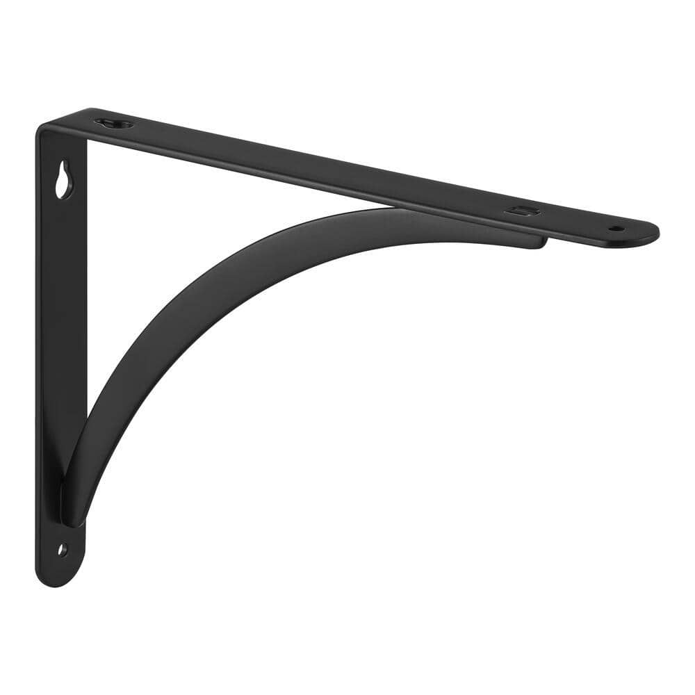 Everbilt 6.5 in. x 9 in. Black Cove Arch Steel Shelf Bracket 27791PKLHD ...