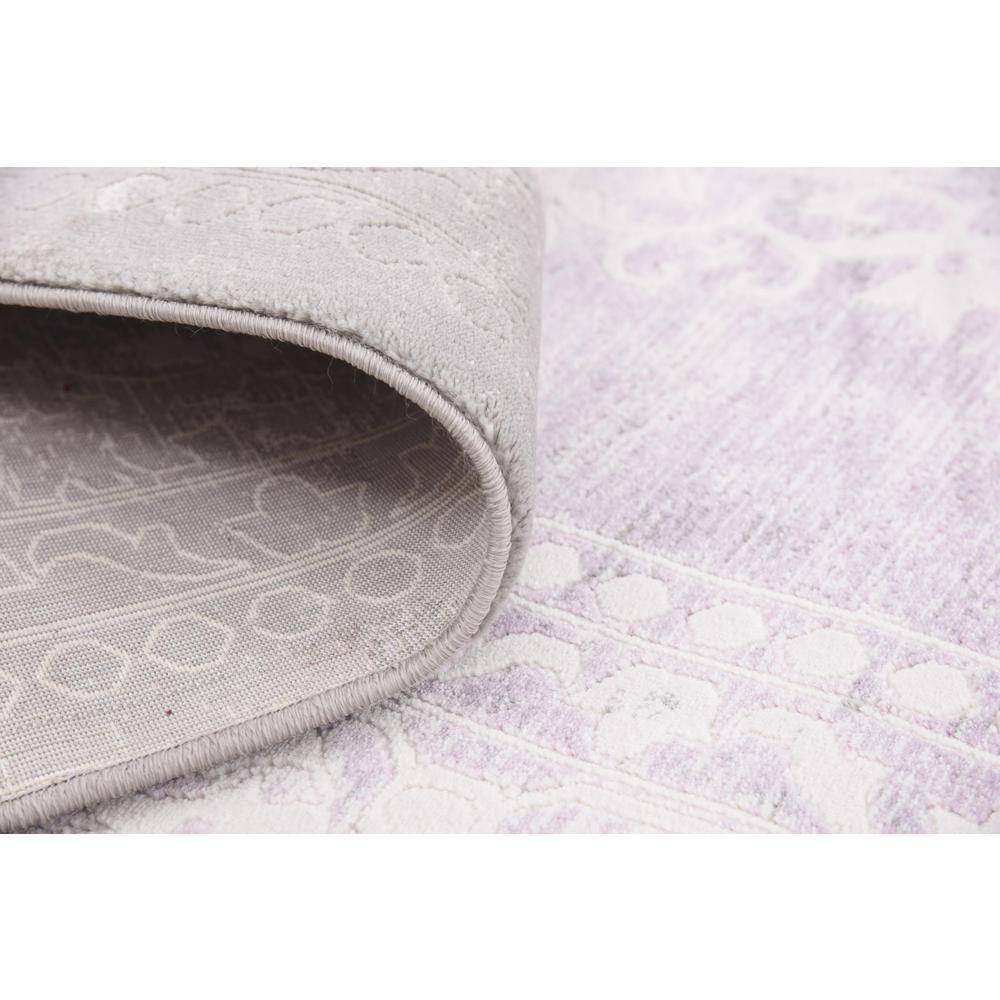 Olwen Purple and Gray Synthetic 8' x 10' Rectangular Area Rug