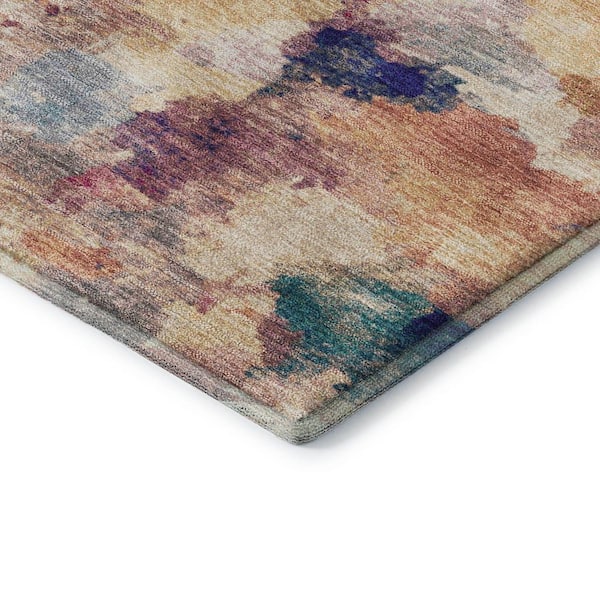 Mayfield Premium Machine Washable Abstract AMF2203 Putty 5 ft. x 7 ft. 6 in. Area Rug