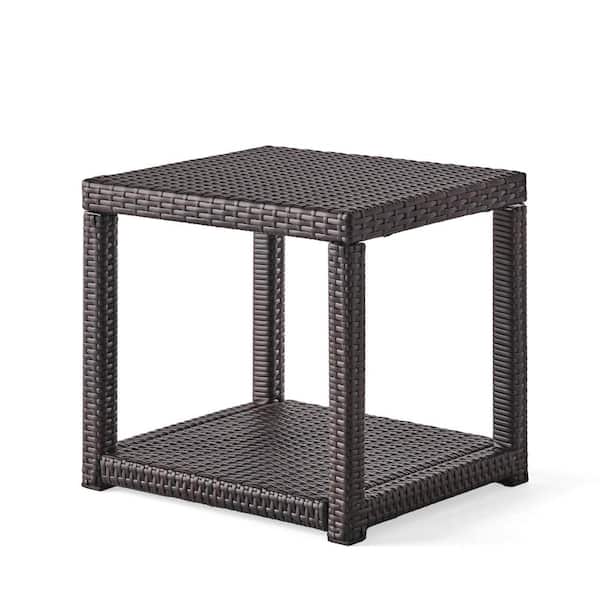 Unbranded Mix Brown PE Rattan Outdoor Side Table Accent Table