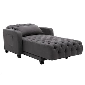 40.16 in. Width Dark Grey Solid Color Polyester Sofa Bed