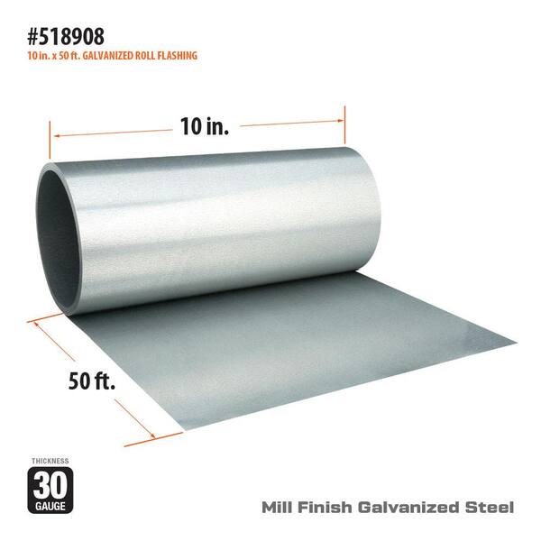 Gibraltar Building Products 10 in. x 50 ft. Galvanized Steel Roll