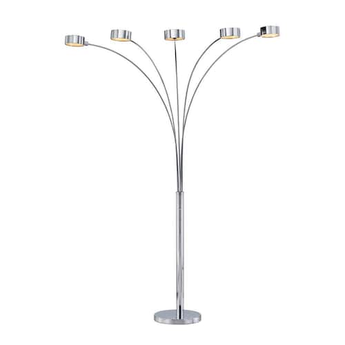 88 in. Micah Modern Chrome Arched Floor Lamp with Dimmer ARTIVA Floor Lamps