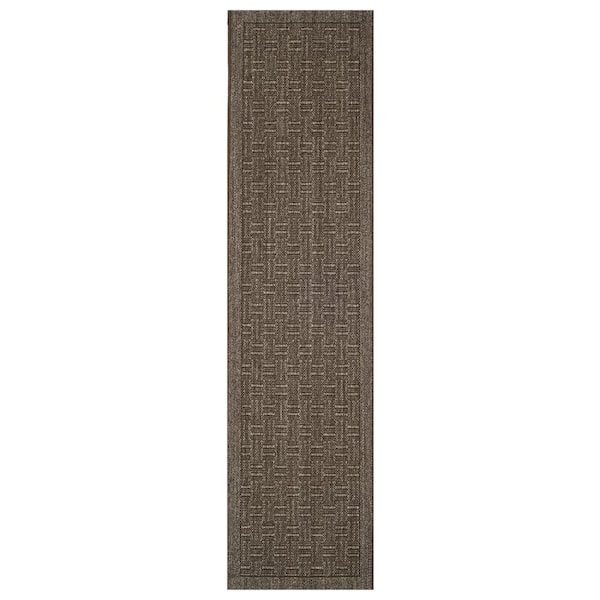 Palm Beach 2 x 12 Silver Basket Weave Runner Rug