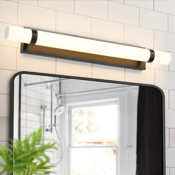 KAISITE 32 in. 1-Light Black LED Vanity Light Bar Dimmable Bathroom Light 3000K Wall Sconces Light Fixture for Bathroom Bedroom