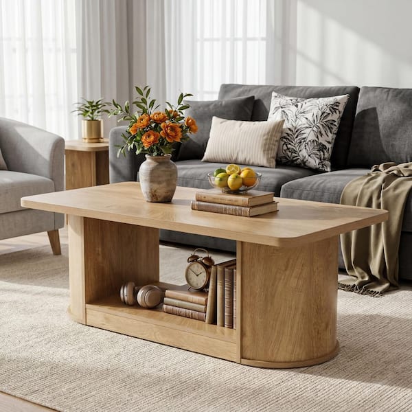 TRIBESIGNS WAY TO ORIGIN 47.24 in. Light Brown Rectangle Wood