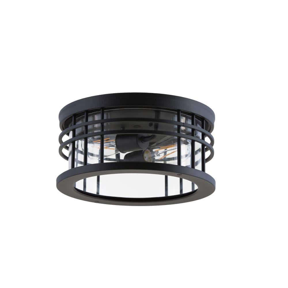 Merano 2-Light Black Outdoor Flush Mount Light price history on PriceWatchPro