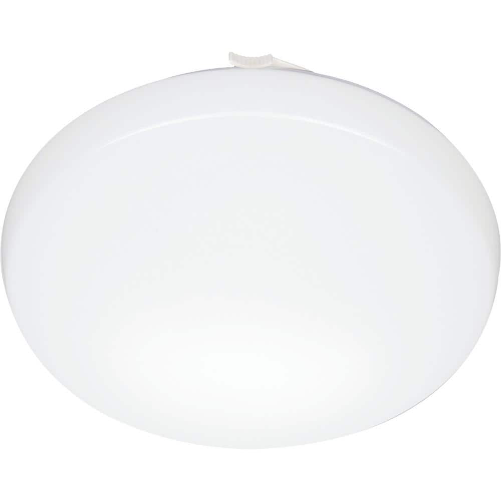 White 11-Inch Round LED Flush Mount Light