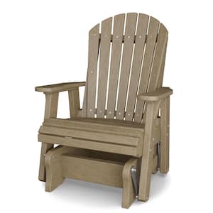 Heritage 1-Person Weathered Wood Plastic Outdoor Glider