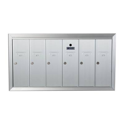 1250 Vertical Series 6-Compartment Aluminum Recess-Mount Mailbox