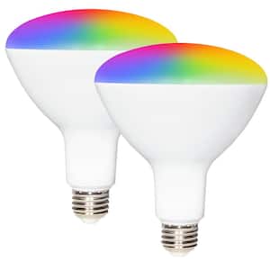 Smart WiFi LED BR40 Multi-Color Light Bulb, 1300Lm, 80W equiv Dimmable, Smart Hub Compatible, CCT 2700K-6500K (2-Pack)