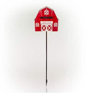 54 in. Tall Metal Letters to Santa Red Barnhouse Mailbox Garden Stake