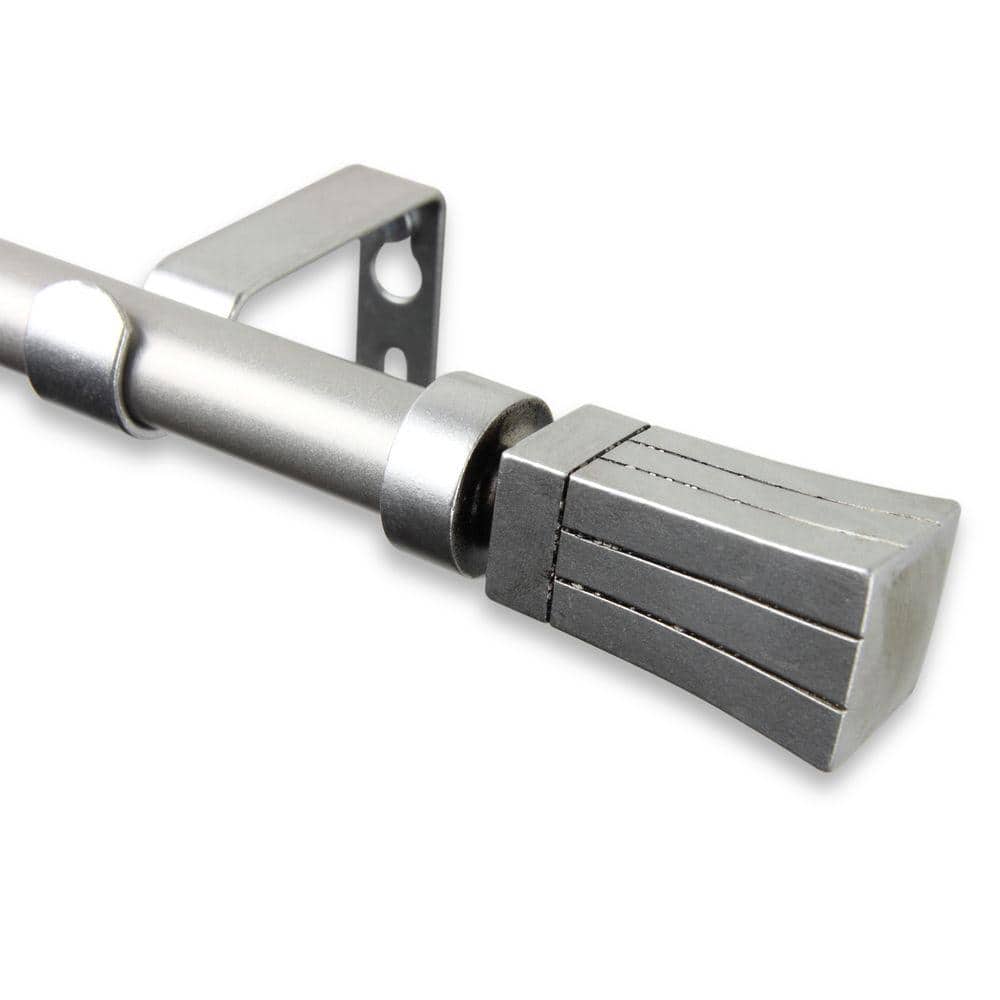 84 in. - 120 in. Telescoping 5/8 in. Single Curtain Rod Kit in Satin Nickel with Flare Finial price history on PriceWatchPro
