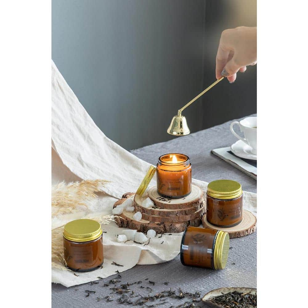 Set of 8 Earl Grey Scented Brown Soy Wax Candles