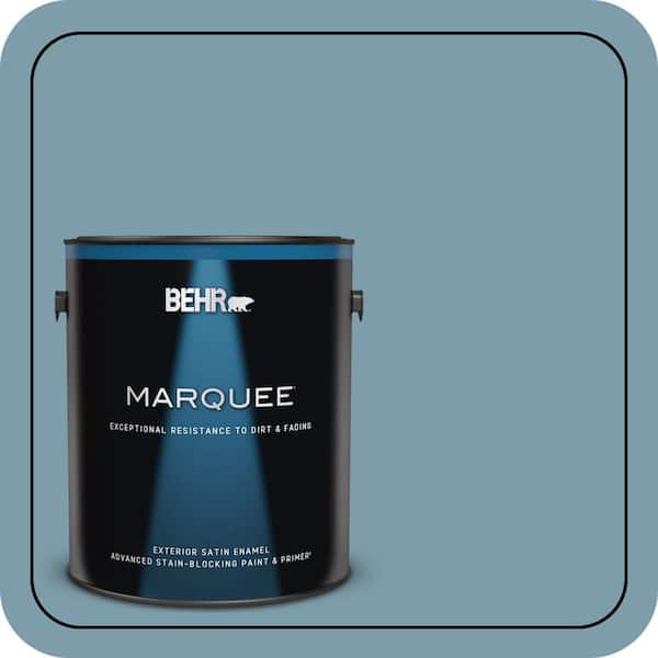 BEHR MARQUEE 1 gal. #S470-4 Dolphin Blue Satin Enamel Exterior Paint & Primer