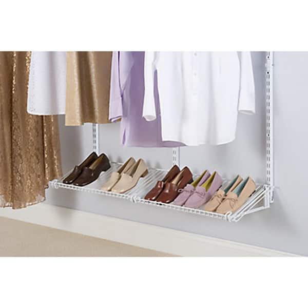 Rubbermaid 12 in. D x 26 in. W x 4.5 in. H Configurations White Add-On Shoe Shelf Kit Wire Closet System