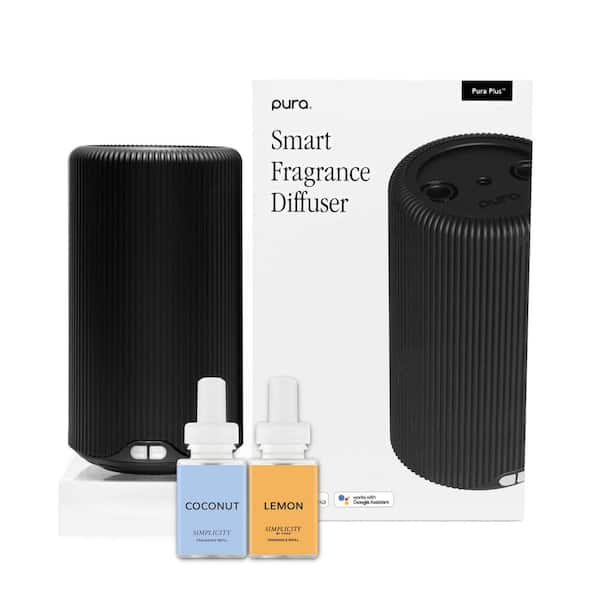 Pura Plus Smart Home Fragrance Diffuser Set for Large Spaces-Includes Lemon and Coconut Scent Refills