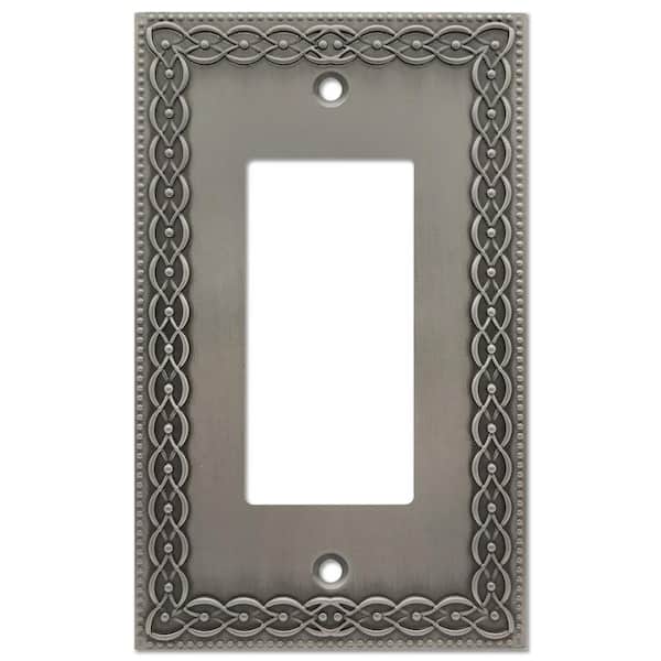 AMERELLE Amelia 1-Gang Antique Nickel Decorator/Rocker Cast Metal Wall Plate
