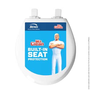 NextStep2 with Mr. Clean Round Potty Training Front Toilet Seat in White with Plastic Children's Seat plus Antimicrobial