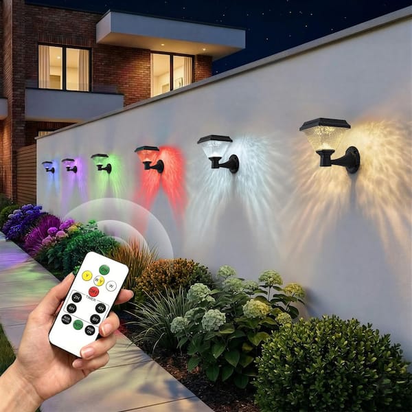 C Cattleya Black Dimmable CCT changing RGB Solar Outdoor Wall
