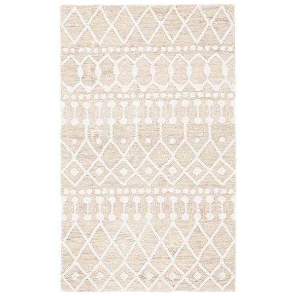 Blossom Beige/Ivory Doormat 3 ft. x 5 ft. Geometric Aztec Area Rug