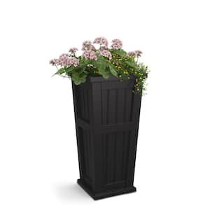 Cape Cod 32 in. Tall Self-Watering Black Polyethylene Planter