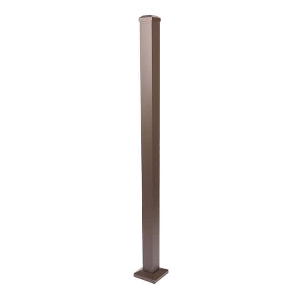 2-1/2 in. x 2-1/2 in. x 49 in. Weathered Brown Aluminum Stair Post Kit