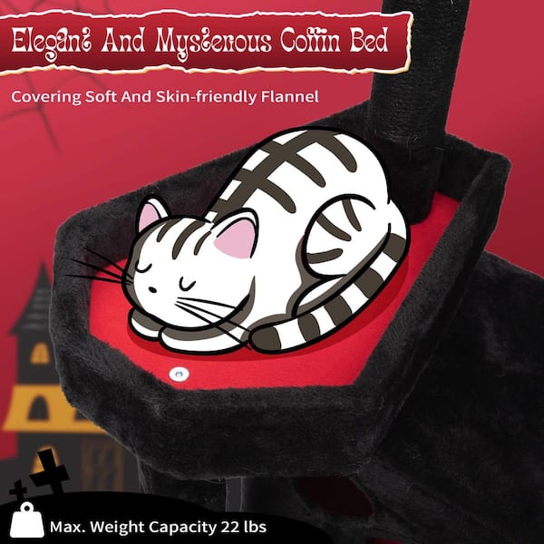 67 in. H Multi-Level Cat Tree Gray Kitten Condo