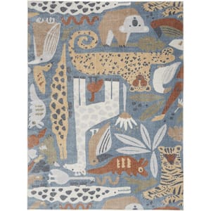 Astra Machine Washable Multicolor 5 ft. x 7 ft. Animal Print Contemporary Area Rug