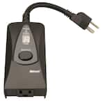 15-Amp 24-Hour Outdoor Plug-In Photocell Light Sensor Single-Outlet Digital Timer, Black