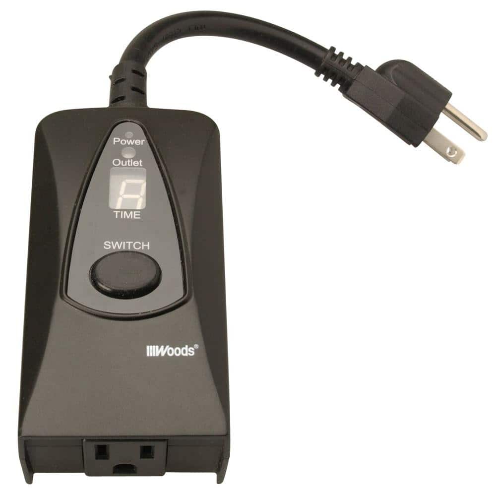 15-Amp 24-Hour Outdoor Plug-In Photocell Light Sensor Single-Outlet Digital Timer, Black price history on PriceWatchPro