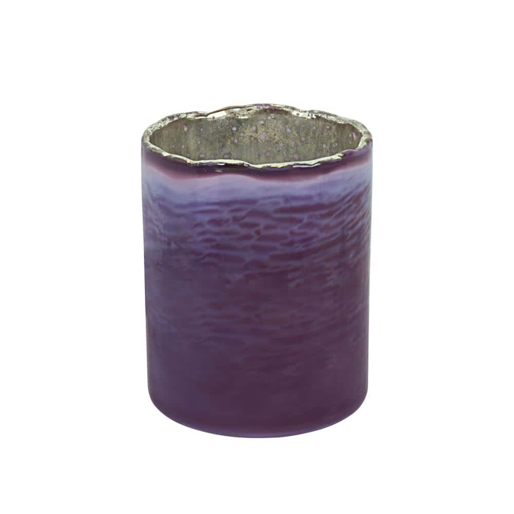 Purple Glass Votive Candle Holder for Indoor/Outdoor Use