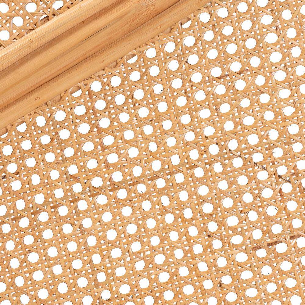 Flower Light Honey Brown Rattan Queen Standalone Headboard - thumbnail 2