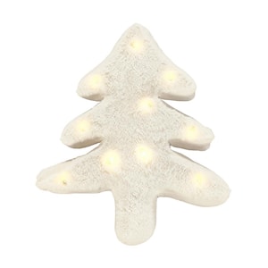 Treasure Polyester Christmas Tree Pillow With Lights X"