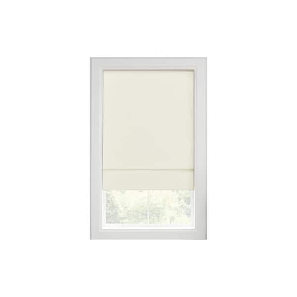 Eclipse Kylie Ivory Cordless 100% Blackout Polyester Roman Shade 23 in. W x 64 in. L