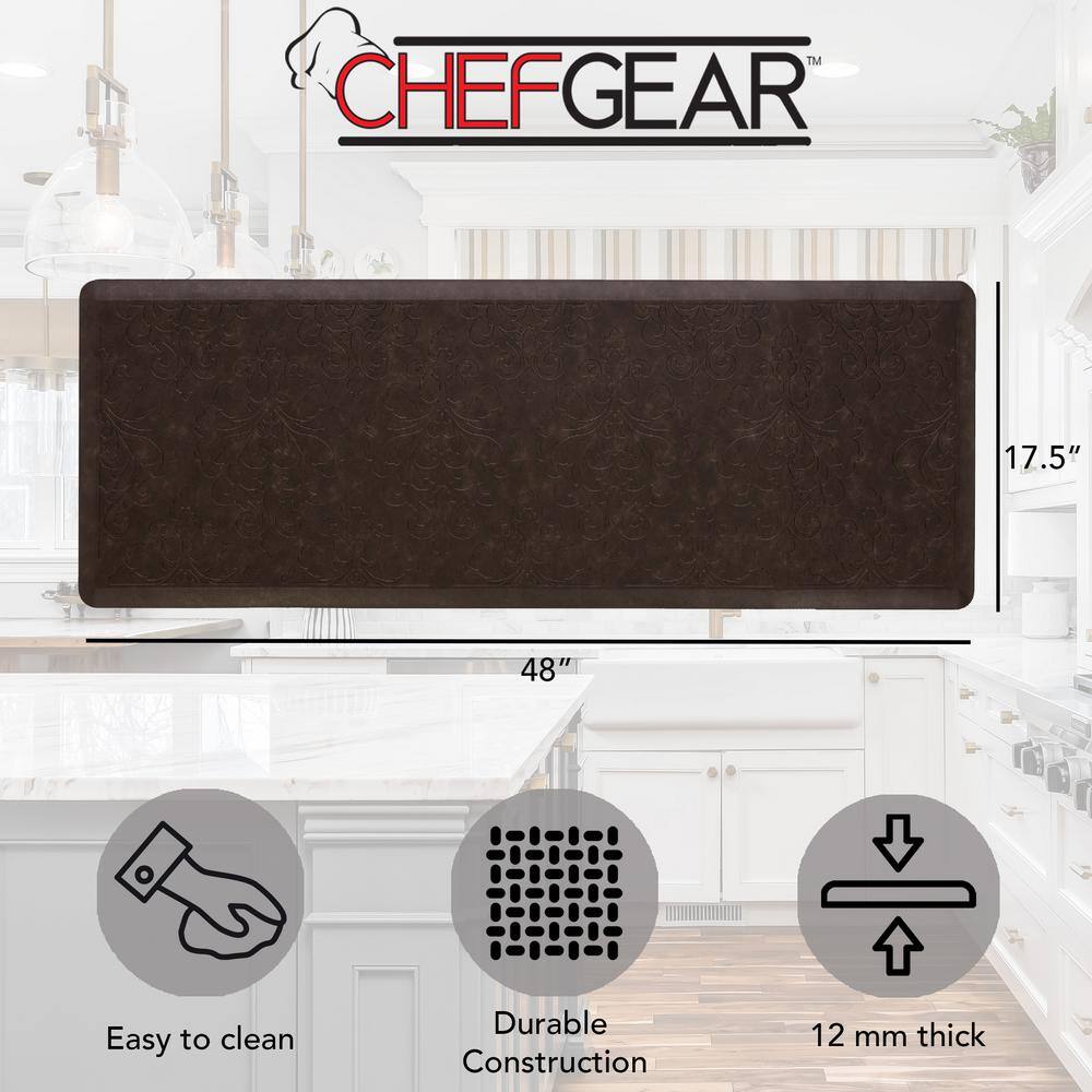 Marni Brown Anti-Fatigue Memory Foam Kitchen Mat 17.5" x 48"