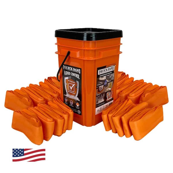 Grab and Go Indoor Water Control Kit Containing 25 - 4 ft. Flood Dams w/Bucket