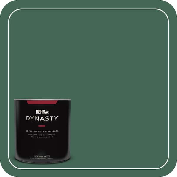 BEHR DYNASTY 1 qt. #M420-7 Billiard Green Matte Interior Stain-Blocking Paint and Primer