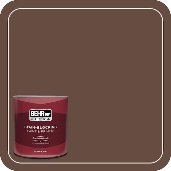 BEHR ULTRA 1 qt. #770B-7 Chocolate Sparkle Extra Durable Flat Interior Paint & Primer